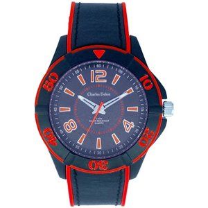 Charles Delon Casual Style Black/Red Watch